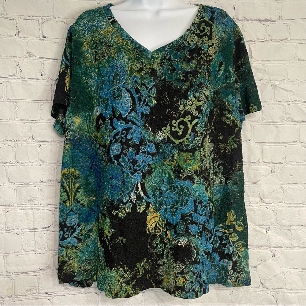 White Stag Printed Blouse 2X
